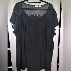 Black blouse w/ mesh shoulders
